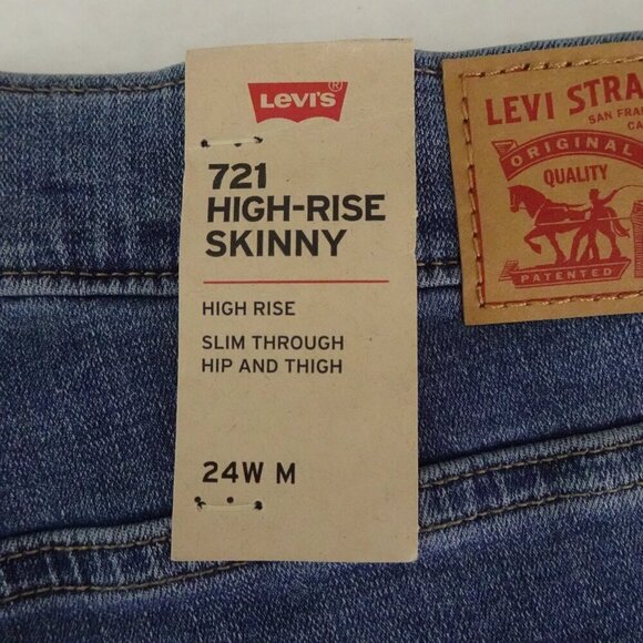 Levi's 721 Skinny Jeans Women's Plus Size 24W Blue Stretch Denim High Rise - Picture 8 of 10